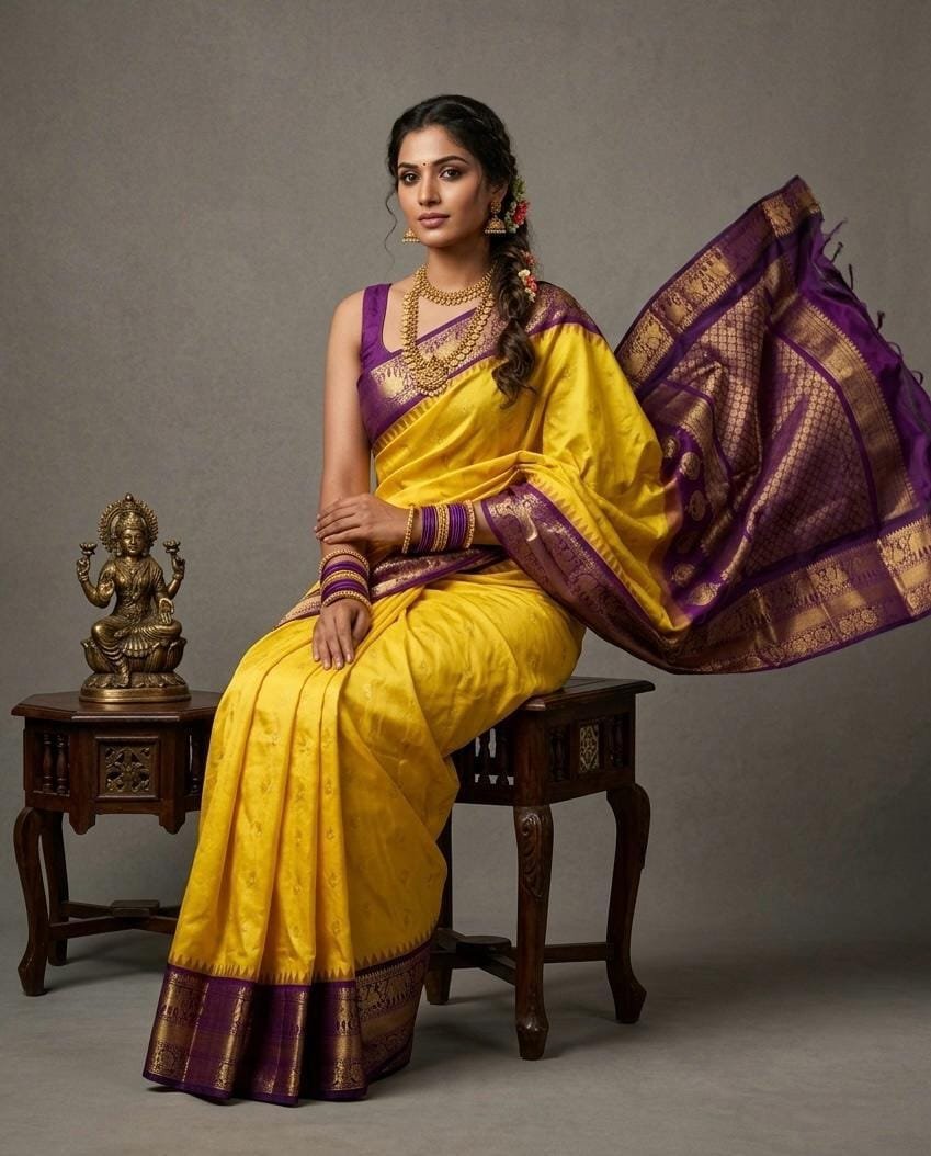 Pure Gadwal Semi Silk sarees