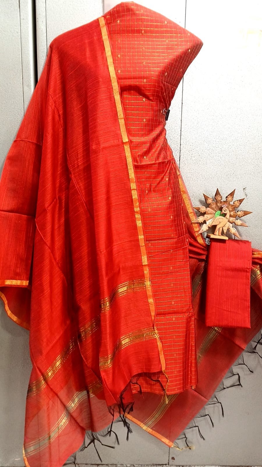 Semi Raw Silk Dress material